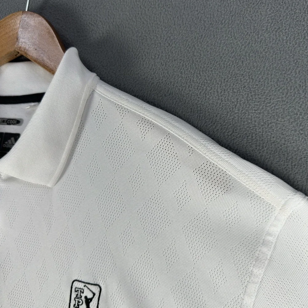 Adidas Polo Shirt‎ Mens Large White TPC Sawgrass Golf Climacool Performance